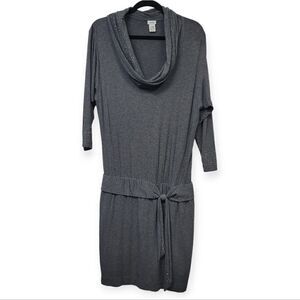 Cache cowl neck grey long sleeve dress, medium